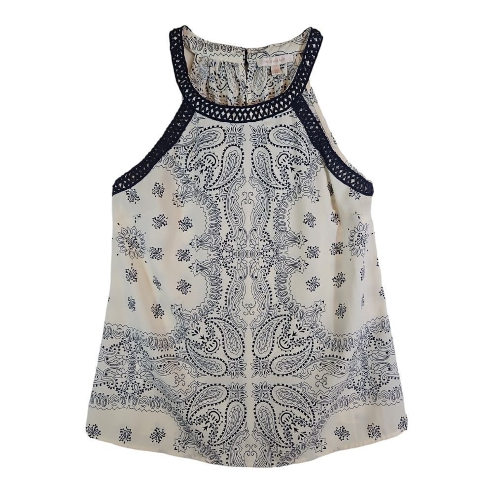 Skies Are Blue Hankerchief Print Halter Sleeveless Top XS Stitch Fix - Picture 1 of 7